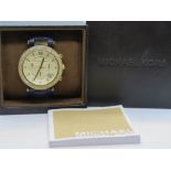 A Michael Kors ladies Parker Blue watch MK2280 with original box and manual.