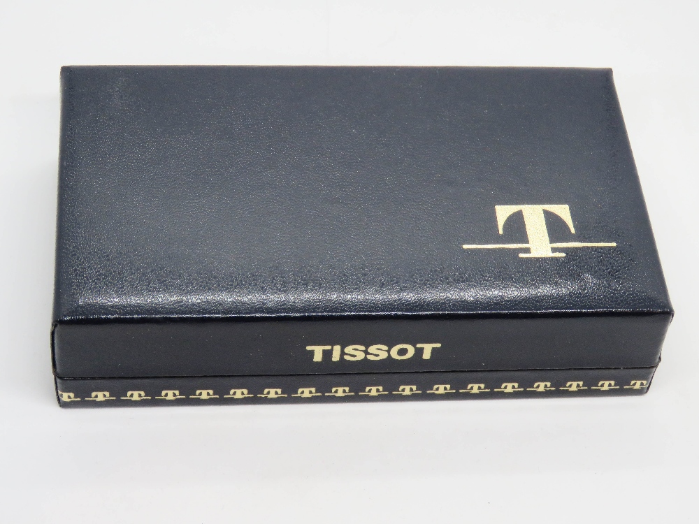 A 1960's 9ct gold Tissot ladies wristwatch on expanding Excalibur strap, within original box. - Image 5 of 5