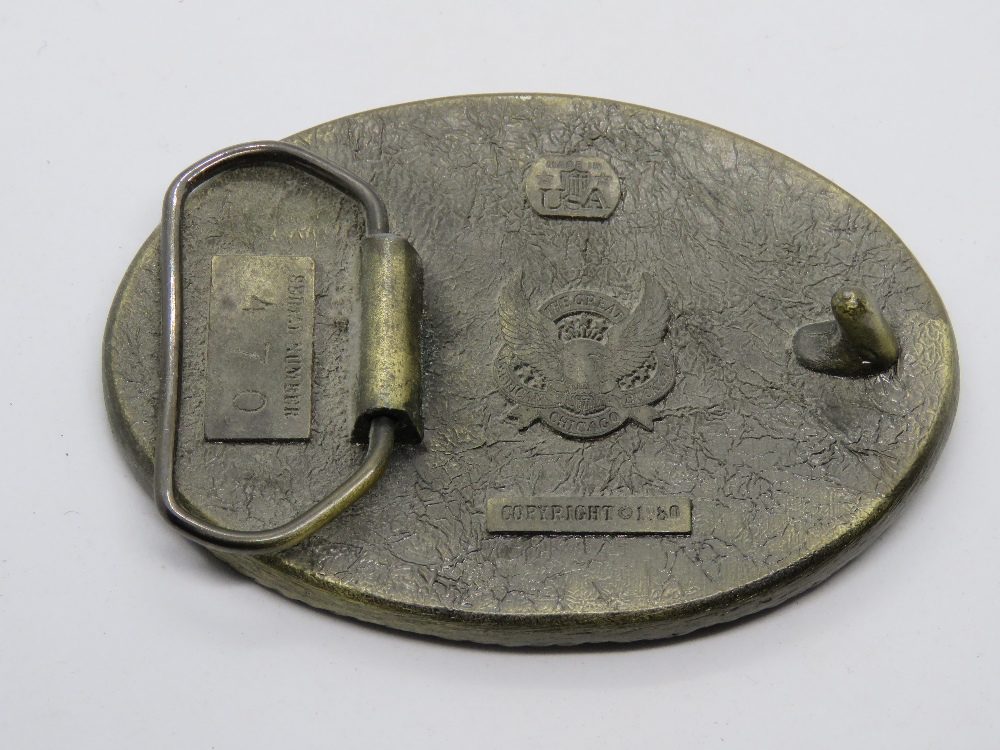 A Great American Buckle Co Chicago duck in flight belt buckle c1980s, serial number 470, - Image 2 of 4
