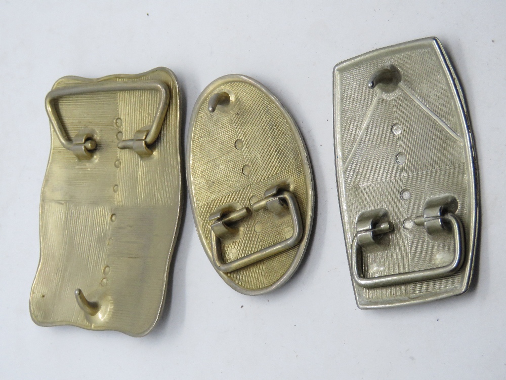 Three pressed metal vintage belt buckles. - Image 5 of 5