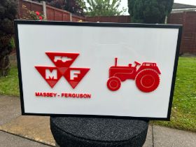 A contemporary Massey Furguson illuminated box sign, approx 50 x 30 x 10cm.