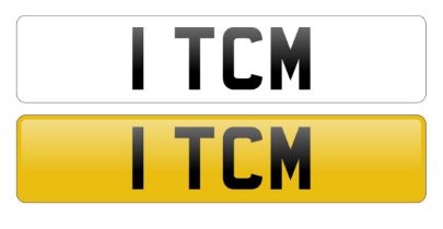 1 TCM vehicle registration plate on retention certificate.