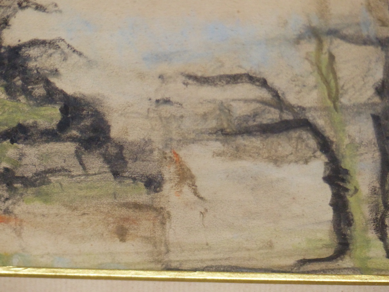 ATTRIBUTED TO ANTOINE-LOUIS BARYE (1796-1875), LANDSCAPE WITH TREES, CHARCOAL AND WATERCOLOUR, 18 - Image 2 of 5