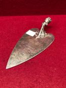 THE SILVER BLADE OF A FOUNDATION LAYING TROWEL BY BARNARDS, LONDON 1854, WITH AN 1856 PRESENTATION