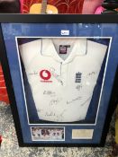 A ENGLAND CRICKET ASHES WINNERS SHIRT 2005, SIGNED BY THE ENGLAND TEAM.