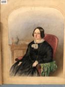 A. STEPHENS (19th CENTURY), PORTRAIT OF A LADY AND COMPANION OF A GENTLEMAN, BOTH IN INTERIORS,