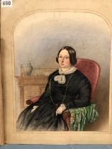 A. STEPHENS (19th CENTURY), PORTRAIT OF A LADY AND COMPANION OF A GENTLEMAN, BOTH IN INTERIORS,