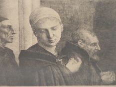 ALPHONSE LEGROS (1837-1911). LE BAPTEME (THE CHRISTENING/BAPTISM). ETCHING. 28 X 22 cm.