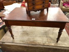 A WELL MADE VICTORIAN MAHOGANY APPRENTICE PIECE MINIATURE DINING TABLE WITH THE RECTANGULAR TOP