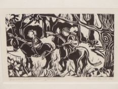 EMILY AULT (B.1961), ARR, DONKEY RIDES EPPING FOREST, SIGNED, TITLED AND NUMBERED 1/20, LINOCUT,