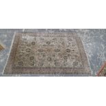 A FINELY WOVEN PART SILK ORIENTAL CARPET POSSIBLY HEREKE. 274 x 185cms