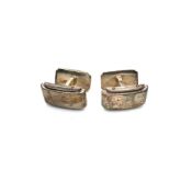 A PAIR OF HALLMARKED SILVER TIFFANY AND CO METROPOLIS COLLECTION CUFFLINKS. GROSS WEIGHT 21.08grms.