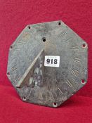 A LATE 17th CENTURY BRASS SUNDIAL, SIGNED P.BRIGGS- FECIT AND DATED 1685. 17.5 X 17.5 cm.