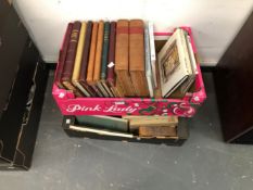 A QUANTITY OF VINTAGE BOOKS AND LEATHER BOUND LEDGERS