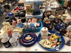 A LARGE COLLECTION OF VINTAGE TETLEY AND OTHER ADVERTISING KITCHEN WARES