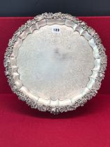 A SILVER SALVER BY J E TERRY & CO., LONDON 1838, THE CENTRAL MONTEGO BAY, JAMAICA INSCRIPTION