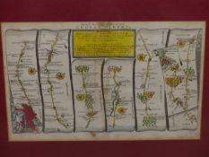 A HAND COLOURED ENGRAVED COACHING MAP BY THOMAS GARDNER, DEPICTING THE ROAD FROM LONDON TO