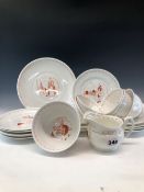 A FOLEY OLD MAYFAIR PATTERN TEA SET OF SIX PLACE SETTINGS DESIGNED BY MILNER GRAY CBE. (1899-1997)