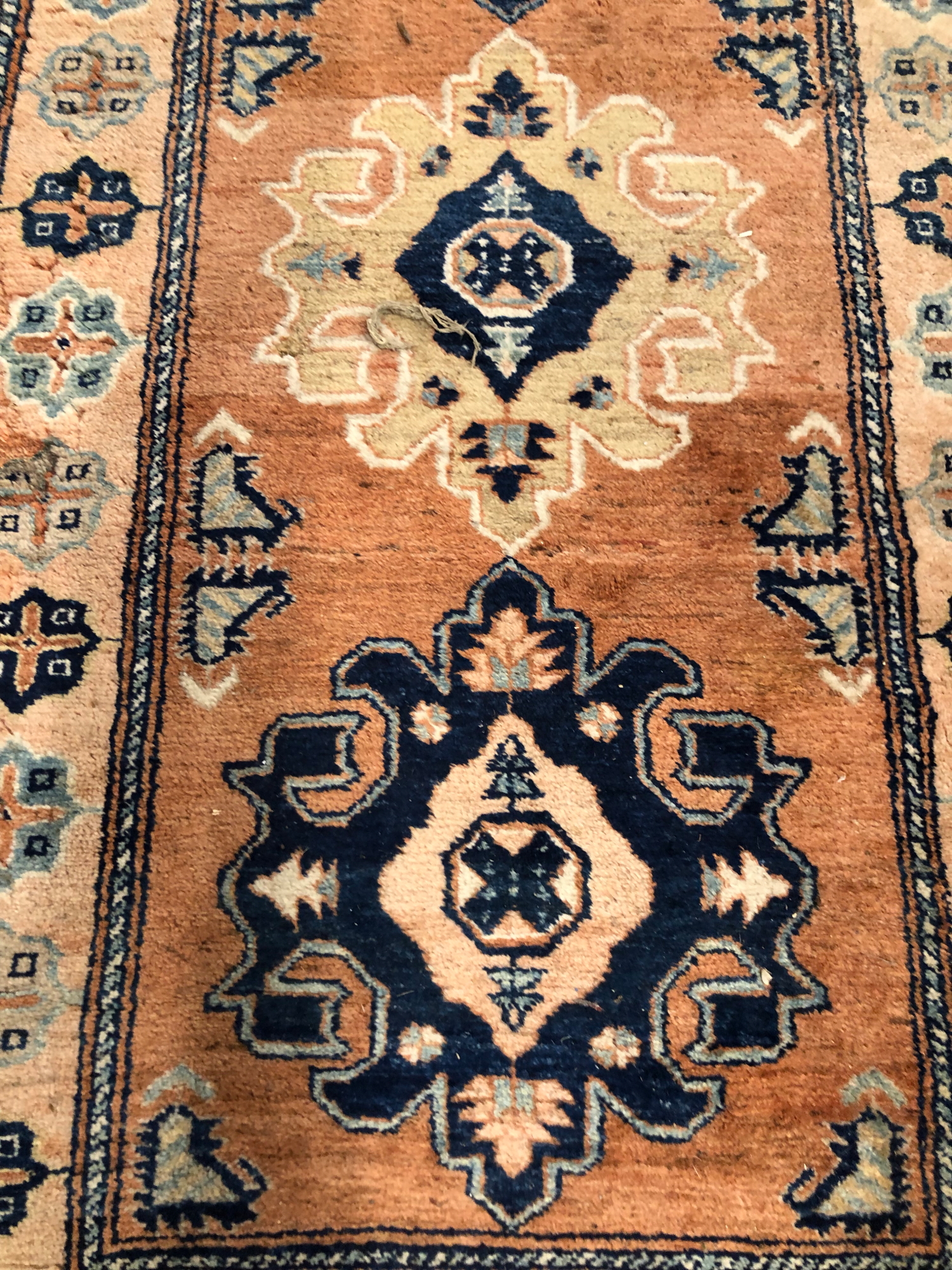 A TRIBAL TURKISH DESIGN RUNNER. 272 x 94cms - Image 2 of 2