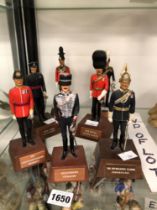 A GROUP OF SEVEN DIE CAST MILITARY FIGURES