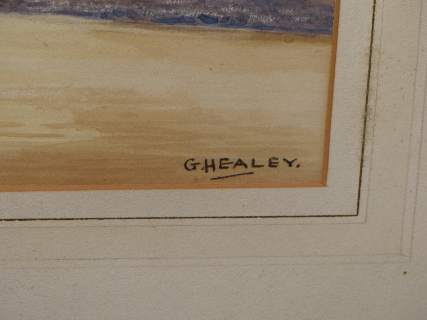 G. HEALEY (20th CENTURY), MOUNTAINOUS RIVER LANDSCAPE, SIGNED, WATERCOLOUR, 37 X 26cm. - Image 4 of 5