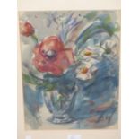 PETER WISHART (1846-1932), TWO WATERCOLOUR STILL LIFE STUDIES OF FLOWERS, SIGNED WITH INITIALS,