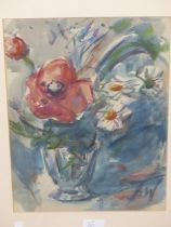 PETER WISHART (1846-1932), TWO WATERCOLOUR STILL LIFE STUDIES OF FLOWERS, SIGNED WITH INITIALS,