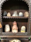 EIGHT ANTIQUE & VINTAGE STONES WITH FLAT POLISHED ENDS, PERHAPS USED IN PRINTING, POLISHING OR