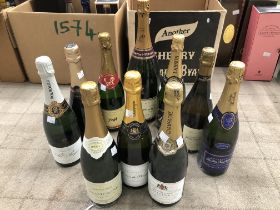 10 BOTTLES OF CHAMPAGNE AND SPARKLING WINE TO INCLUDE 1 BOTLE EACH OF POL ROGER WHITE LABEL NV 75CL,