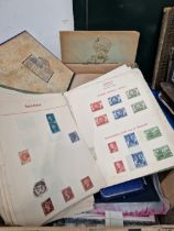 EARLY GB AND OTHER STAMPS, LATER STAMP ALBUMS, FIRST DAY COVERS ETC. TOGETHER WITH TWO CASED