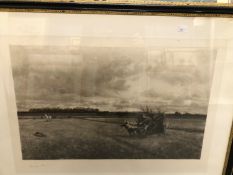 AFTER DOUGLAS ADAMS, THREE PHOTOGRAVURES OF HARE COURSING SCENES, SIGNED IN PENCIL, 62 X 38.5cm (