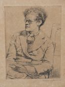 PAUL DRURY (1903-1987), ARR, PORTRAIT OF CAREL WEIGHT (1908-1997), SIGNED IN PENCIL, ETCHING 1939,