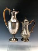 A SILVER BALUSTER COFFEE POT BY HENRY STRATFORD, SHEFFIELD 1890, THE BASE WITH AN ALTERNATING