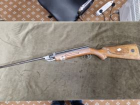 A RARE F.E.G. TELLY (RELUM) "PROPELLER" .177 BREAK BARREL AIR RIFLE WITH BB AUTO FEED MAGAZINE