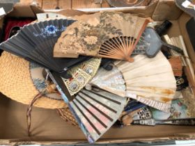 A COLLECTION OF VINTAGE ORIENTAL AND OTHER FANS