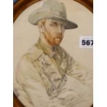 MAURICE MILLIERE (1871-1946) FRENCH, ARR, "RONNIE 1916 AUSTRALIAN" PORTRAIT OF A SOLDIER, PENCIL AND
