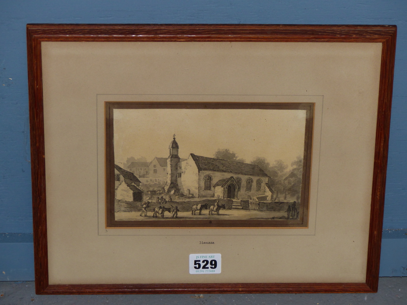 ENGLISH SCHOOL (18th CENTURY) LLANASA, FLINTSHIRE, WALES, MONOCHROME PEN AND WASH, 17.5 X 11cm. - Image 3 of 3