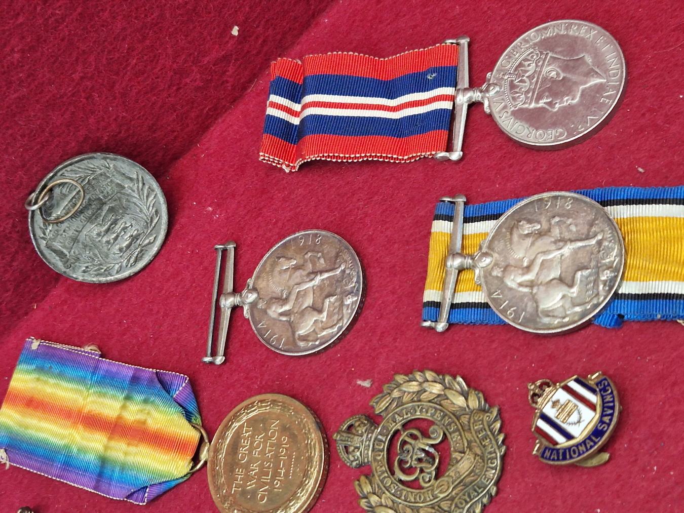 MEDALS. A PAIR OF WWI MEDALS TO PTE. 44745 T.N.DAVIES, WELSH REGT.,A TRIO OF WWI MEDALS TO SPR. - Image 3 of 5