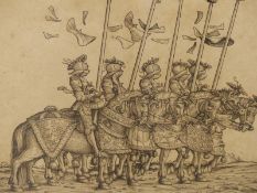 AFTER HANS BURGKMAIR (1473-1531) THE TRIUMPHAL PROCESSION OF MAXIMILIAN INTO AUGSBURG- WOODCUT-
