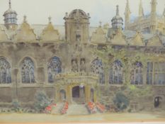 GEORGE FREDERICK NICHOLLS (1857-1937), COURTYARD SCENE WITH CHURCH BEYOND, SIGNED, WATERCOLOUR, 34.5