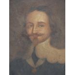 MANNER OF SIR ANTHONY VAN DYCK, BUST LENGTH PORTRAIT OF KING CHARLES I WEARING THE COLLAR OF THE