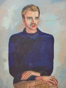 ROWLAND SUDDABY (1912-1972), ARR, SELF PORTRAIT, THORPE LE SOKEN, 1937, SIGNED, OIL ON PAPER LATER