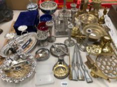 VARIOUS BRASS AND PLATED WARES