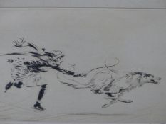 DIANA THORNE (1895-1963) AMERICAN/CANADIAN, YOUNG GIRL ICE SKATING WITH A BORZOI HOUND, SIGNED IN