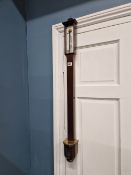 A WILLIAM DUNCAN OF ABERDEEN, MAHOGANY STICK BAROMETER WITH A MERCURY THERMOMETER TO ONE SIDE OF THE