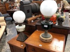TWO LATE VICTORIAN OIL LAMPS