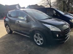 A 2012 PEUGEOT 3008 ALLURE HDI 5 DOOR HATCHBACK CAR REG, KN62 ZVW. 1560cc ONE OWNER FROM NEW