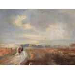 ROY BULLINGTON(?) (20th CENTURY), RETURNING FROM THE HUNT, SIGNED INDISTINCTLY, OIL ON BOARD, 40 X