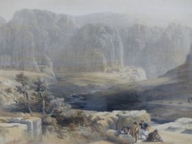 AFTER DAVID ROBERTS (1796-1864), FOUR VARIOUS LITHOGRAPHS OF MIDDLE EASTERN TOPOGRAPHICAL VIEWS TO