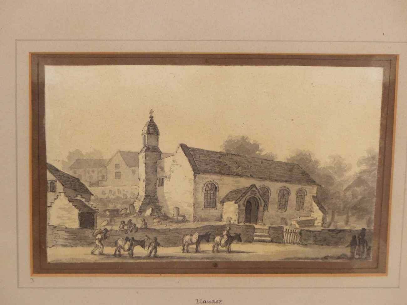 ENGLISH SCHOOL (18th CENTURY) LLANASA, FLINTSHIRE, WALES, MONOCHROME PEN AND WASH, 17.5 X 11cm. - Image 2 of 3